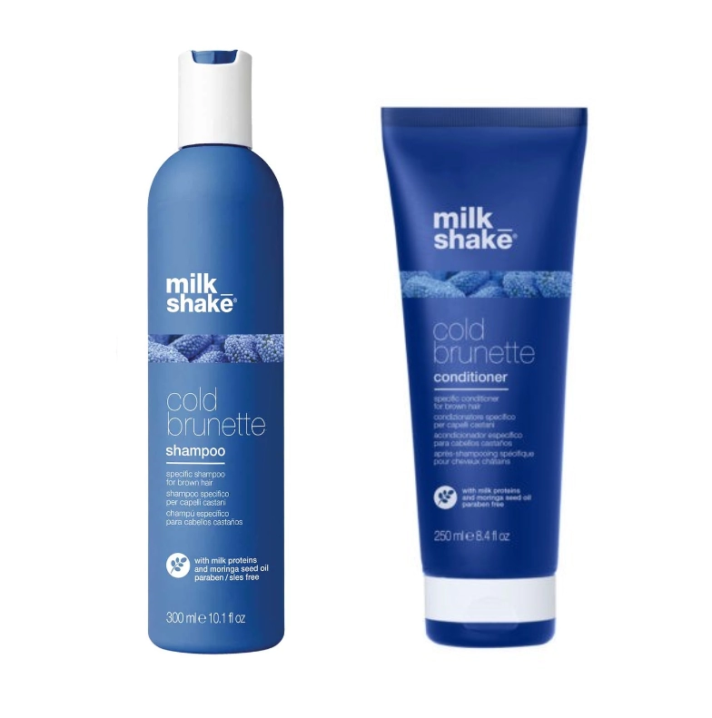 Pachet pentru par vopsit cold brunette - sampon 300ml, balsam 250ml SET MILK SHAKE - Shiny Beauty