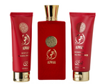Set cadou Ajwaa Murakaz Nusuk, Femei, Apa de Parfum 100ml + Gel De Dus 100ml + Lotiune de corp 100ml