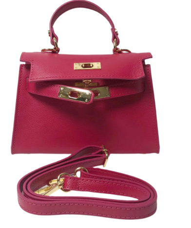 Poseta piele naturala Fucsia - Shiny Beauty