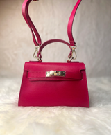 Poseta piele naturala Fucsia - Shiny Beauty