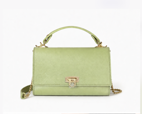 Poseta piele naturala Verde deschis