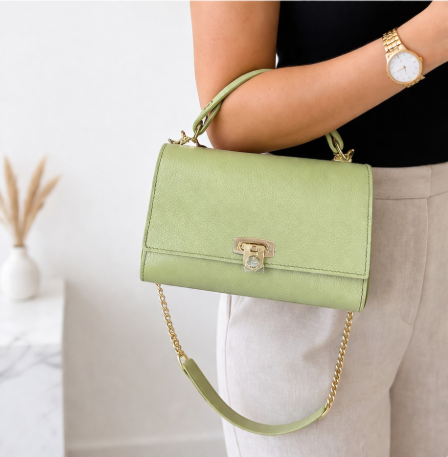 Poseta piele naturala Verde deschis