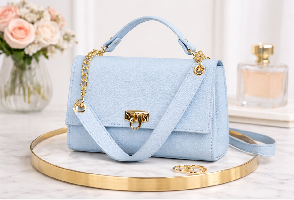 Poseta piele naturala Blue