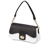Poseta piele naturala black and white