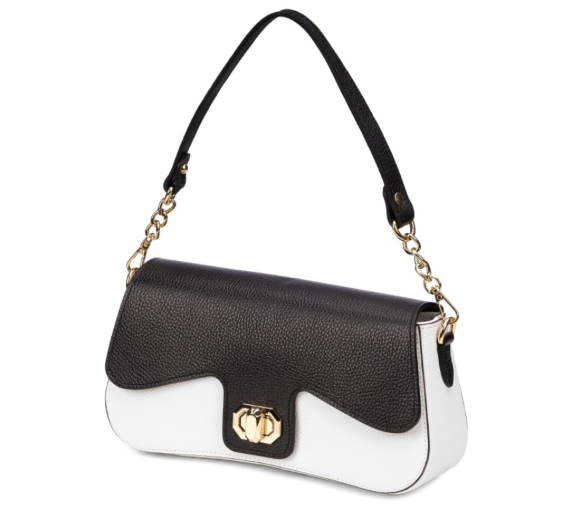 Poseta piele naturala black and white