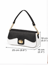 Poseta piele naturala black and white