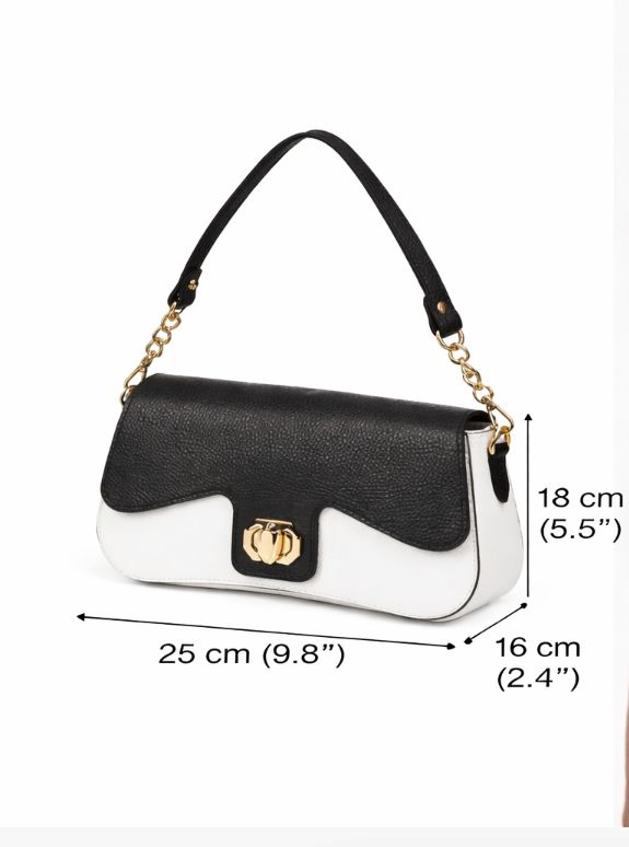 Poseta piele naturala black and white