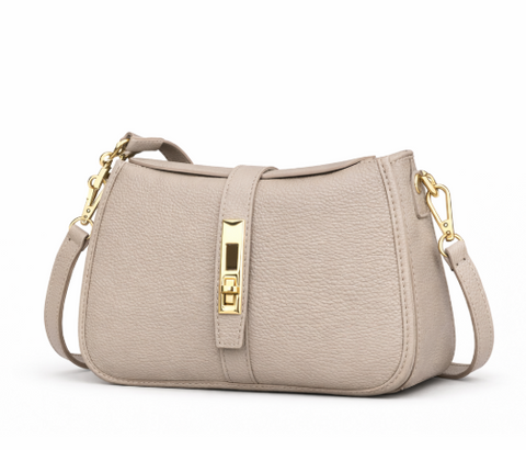 Poseta piele naturala taupe - Shiny Beauty