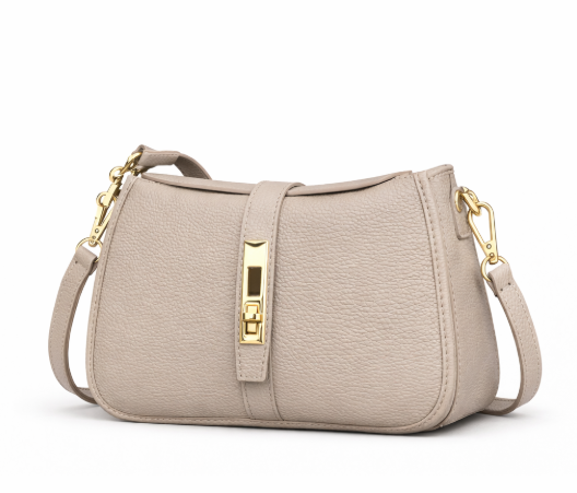 Poseta piele naturala taupe - Shiny Beauty