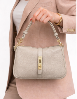 Poseta piele naturala taupe - Shiny Beauty