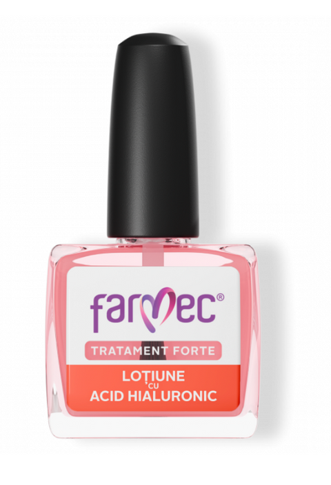 Loțiune cu Acid Hialuronic, Extract de Rodie și Complex Mineral MgCuZn, Farmec Tratament Forte, 11 ml  MANICHIURA PRODUS ROMANESC - Shiny Beauty