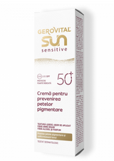 Gerovital Sun Cremă pentru Prevenirea Petelor Pigmentare SPF50+ Sensitive – Protecție Ridicată pentru piele sensibilă, Gerovital Sun, 50 ml - Shiny Beauty