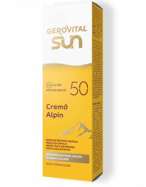 Gerovital Sun Crema Alpin SPF50 - Protecție Ridicată Soare, Vânt, Frig, Gerovital Sun, 50 ml - Shiny Beauty