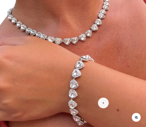 Set Angel din otel inoxidabil cu forma Inima - Shiny Beauty
