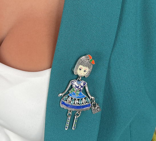 Brosa Lady Fetita cu Fundita - Shiny Beauty