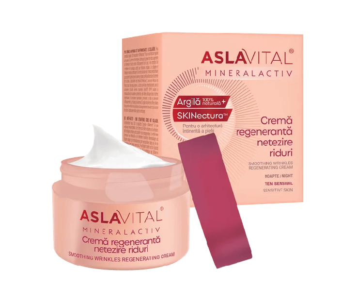 CREMA FATA Aslavital Mineralactiv Cremă netezire Riduri, de Noapte PRODUS ROMANESC - Shiny Beauty