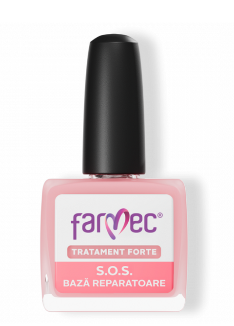 S.O.S Bază Reparatoare cu Hexanal și Lakesis, Farmec Tratament Forte, 11 ml MANICHIURA PRODUS ROMANESC - Shiny Beauty