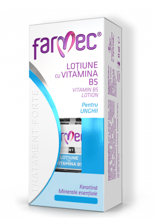 Loțiune cu Vitamina B5, Keratină și Complex Mineral MgCuZn, Farmec Tratament Forte, 11 ml MANICHIURA PRODUS ROMANESC - Shiny Beauty