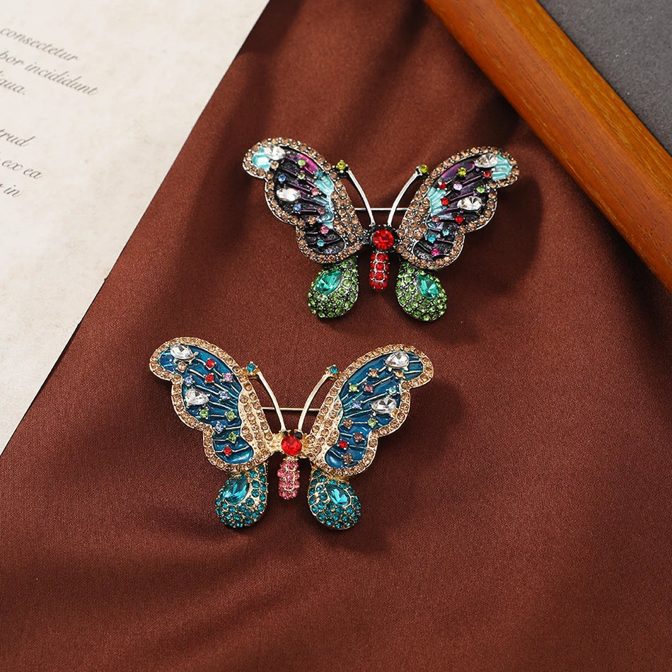 Brosa din aliaj fluture color v24