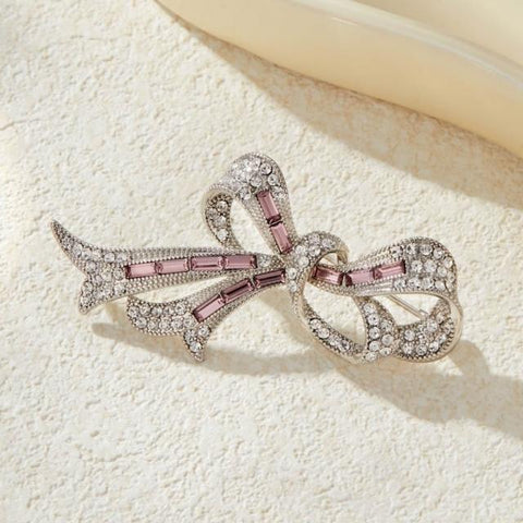 Brosa din aliaj argintie cu cristale V10