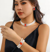 Set Bijuterii din Nichel tip choker cu perle s02