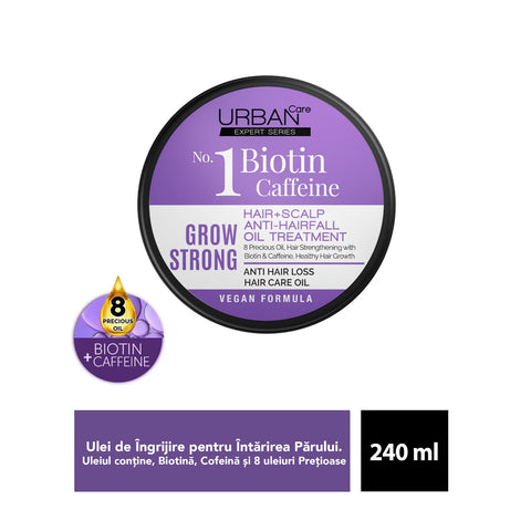 Nr. 1 Ulei scalp pentru creștere și anti-cădere păr biotină & cafeină URBAN