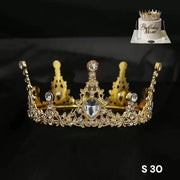 Coronita decorativa aurie pentru tort cu pietre