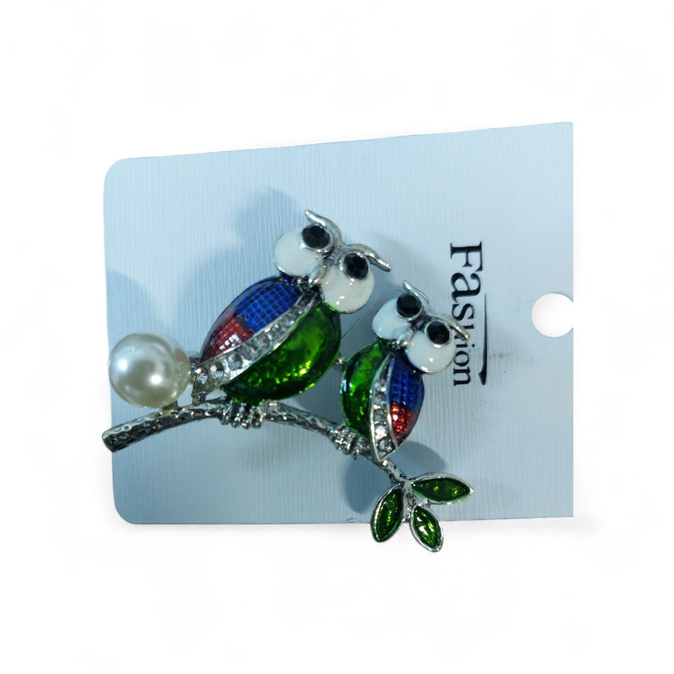 Brosa din aliaj si cristale model Bufnita - Shiny Beauty