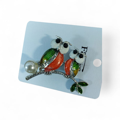 Brosa din aliaj si cristale model Bufnita - Shiny Beauty