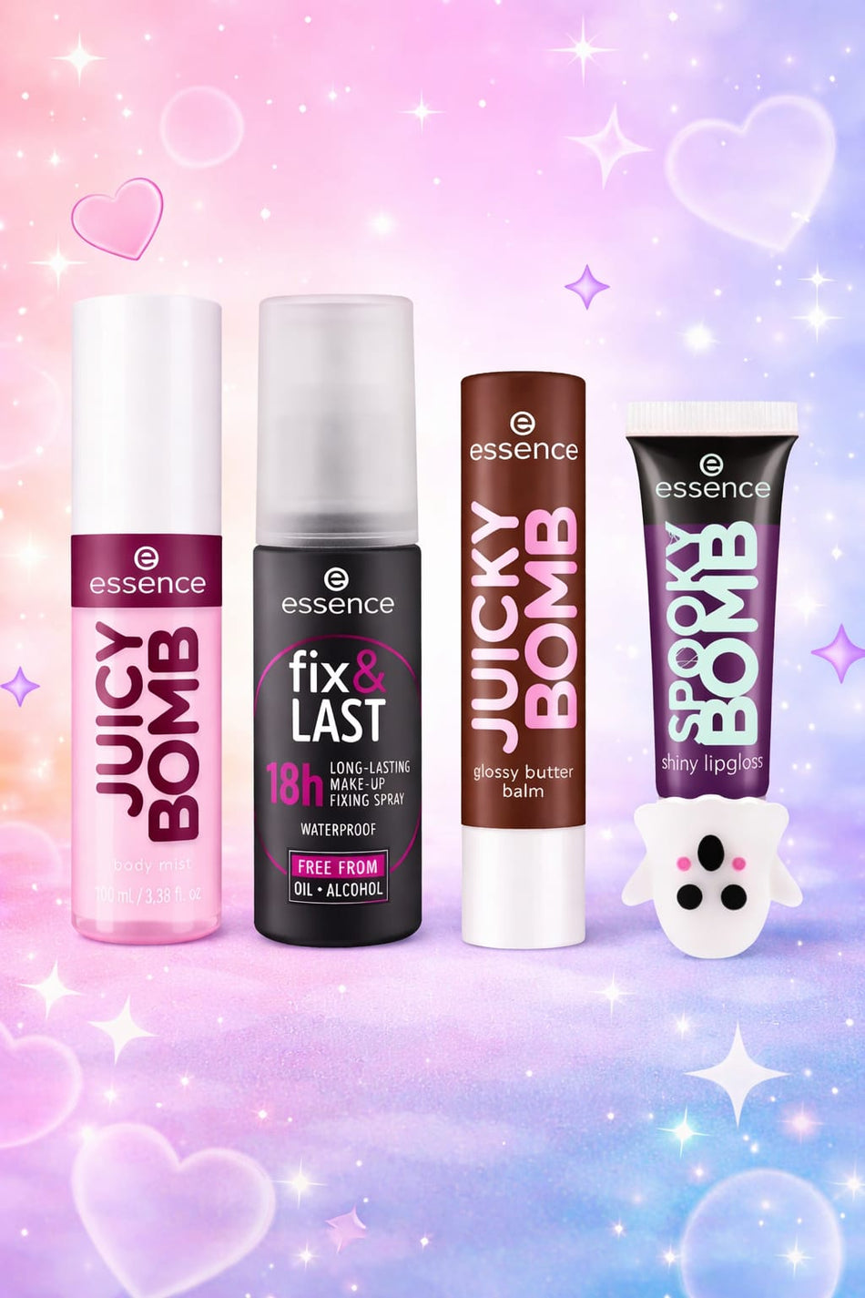 Set Juicy Bomb Body mist Cookie Crazy, setting spray, spooky bomb, si juicy balm choco - Shiny Beauty