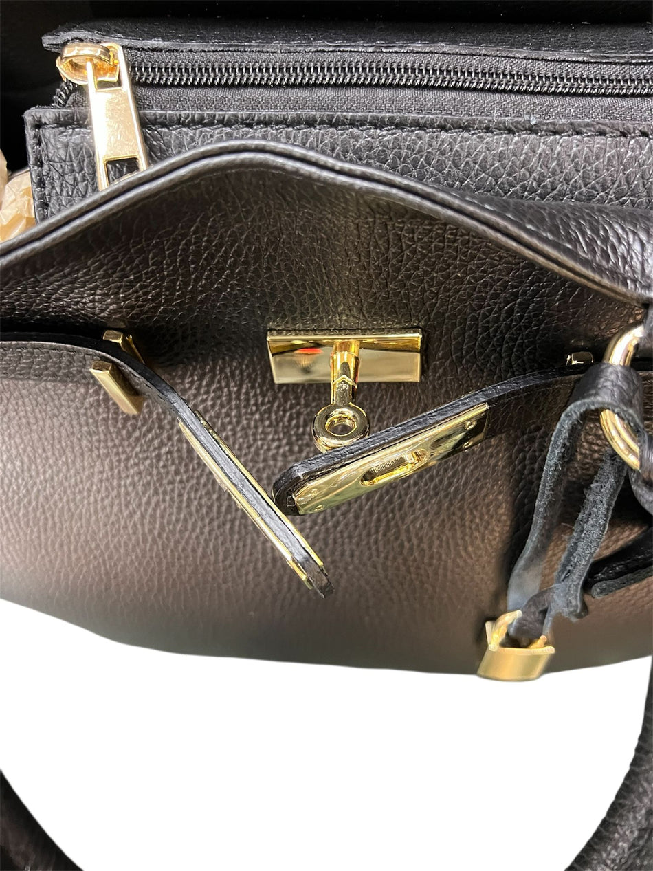 Poseta piele naturala Black - Shiny Beauty