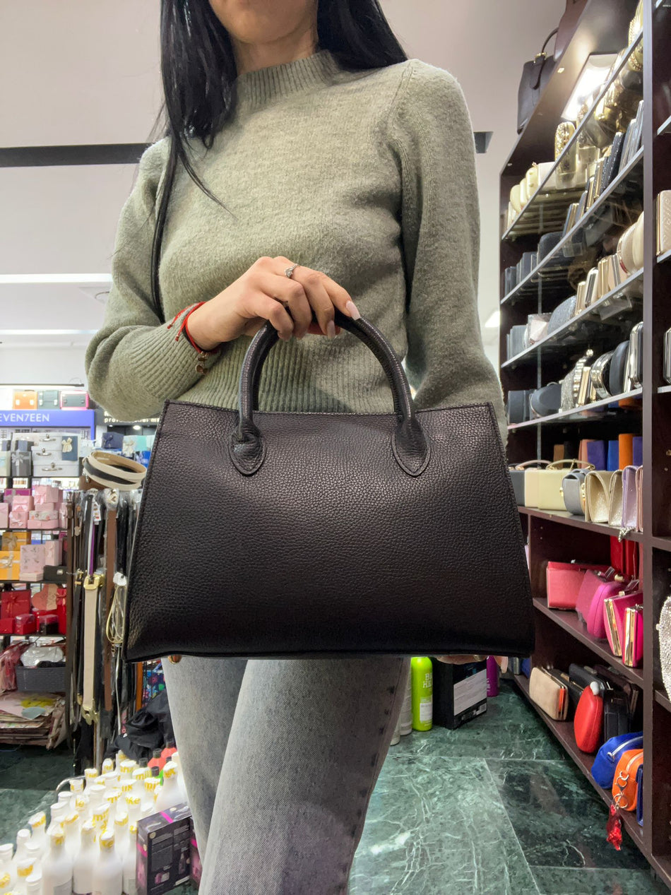 Poseta piele naturala Black - Shiny Beauty