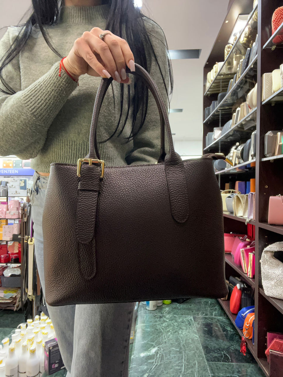 Poseta piele naturala culoare maro - Shiny Beauty
