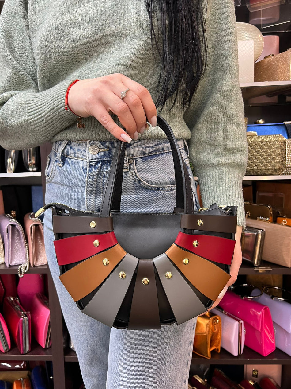 Poseta piele naturala multicolor - Shiny Beauty