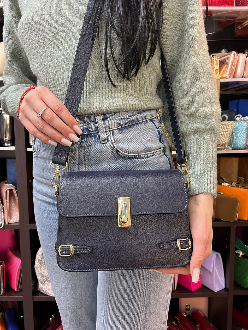 Poseta piele naturala Blue - Shiny Beauty