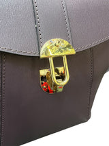 Poseta piele naturala Rucsac mov inchis - Shiny Beauty