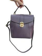 Poseta piele naturala Rucsac mov inchis - Shiny Beauty