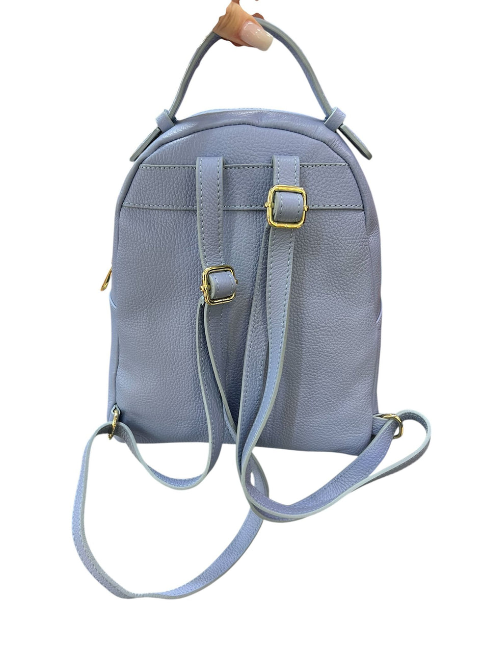 Poseta piele naturala Rucsac baby blue - Shiny Beauty