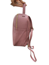 Poseta piele naturala Rucsac roz pudrat - Shiny Beauty