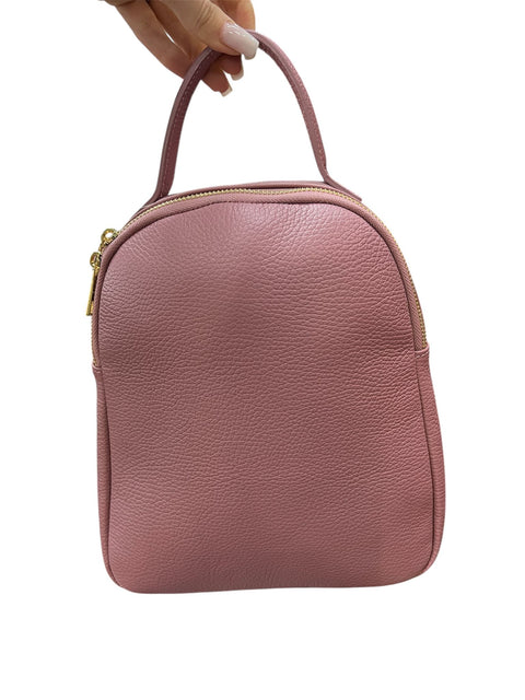 Poseta piele naturala Rucsac roz pudrat - Shiny Beauty