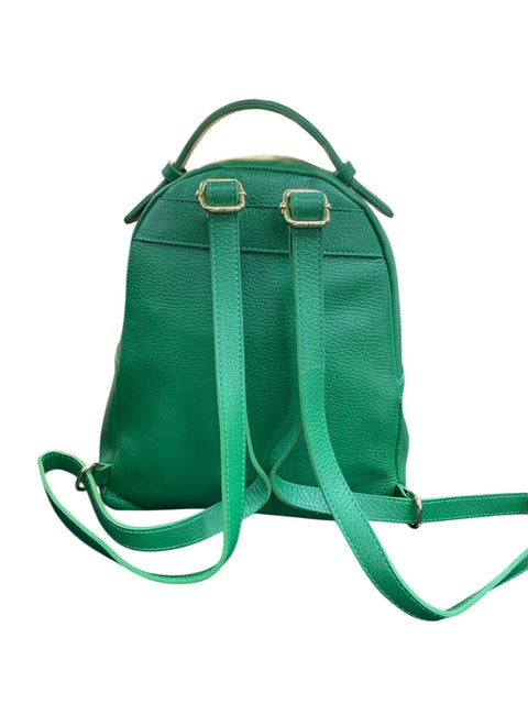 Poseta piele naturala Rucsac Verde - Shiny Beauty