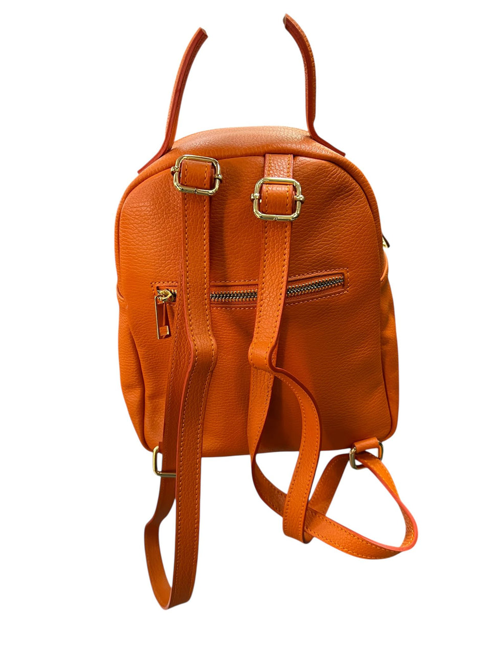 Poseta piele naturala Rucsac portocaliu - Shiny Beauty