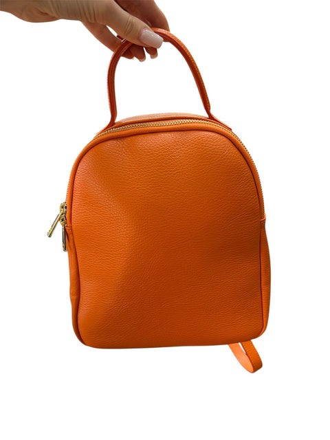 Poseta piele naturala Rucsac portocaliu - Shiny Beauty