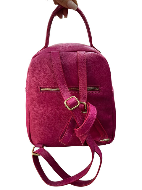 Poseta piele naturala Rucsac magenta - Shiny Beauty