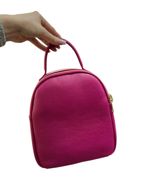 Poseta piele naturala Rucsac magenta - Shiny Beauty