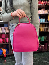 Poseta piele naturala Rucsac magenta - Shiny Beauty