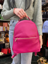 Poseta piele naturala Rucsac Fucsia - Shiny Beauty