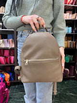 Poseta piele naturala Rucsac Beige - Shiny Beauty