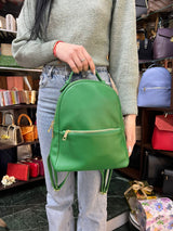 Poseta piele naturala Rucsac Verde - Shiny Beauty