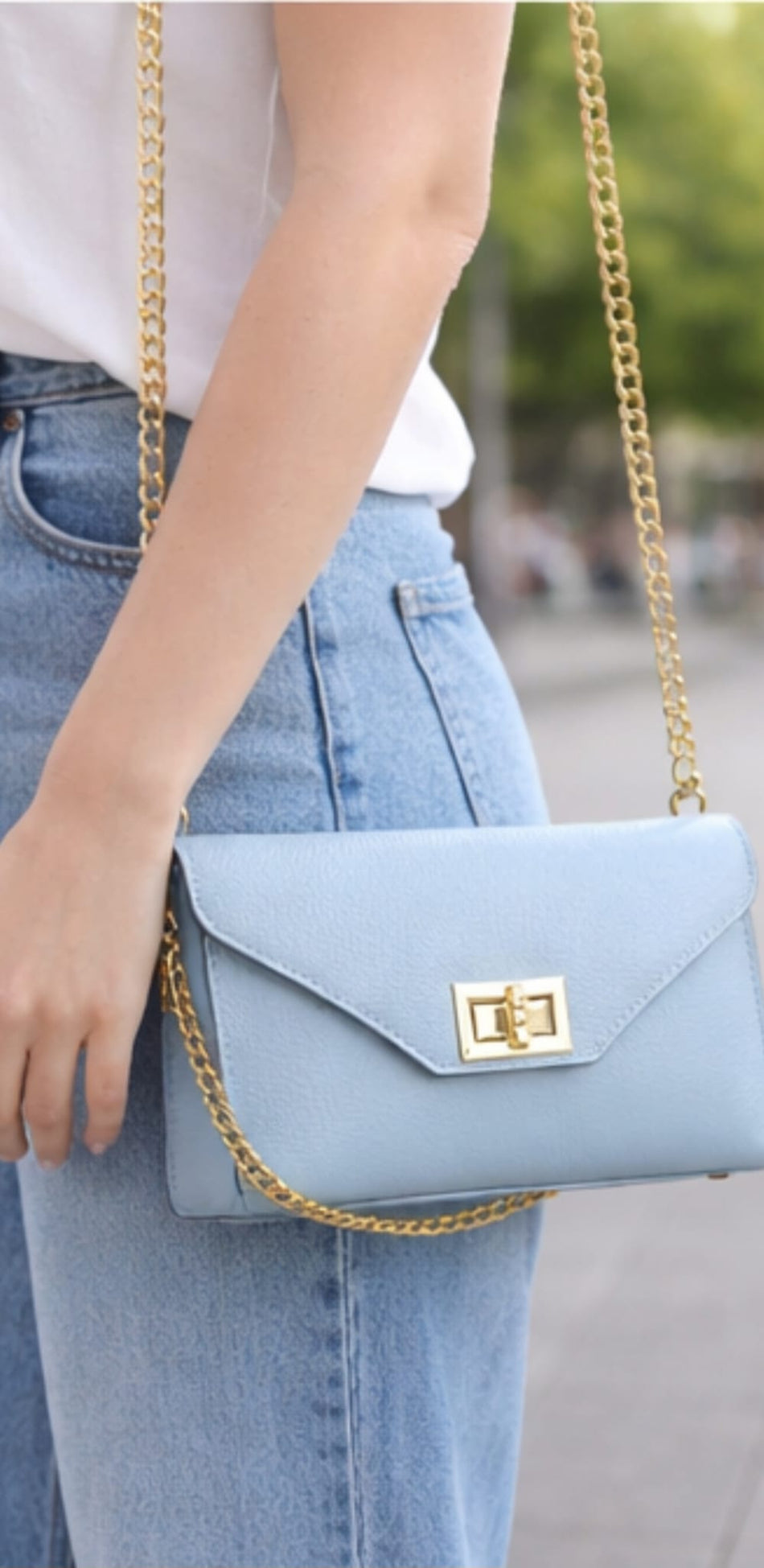 Poseta piele naturala Bleu - Shiny Beauty